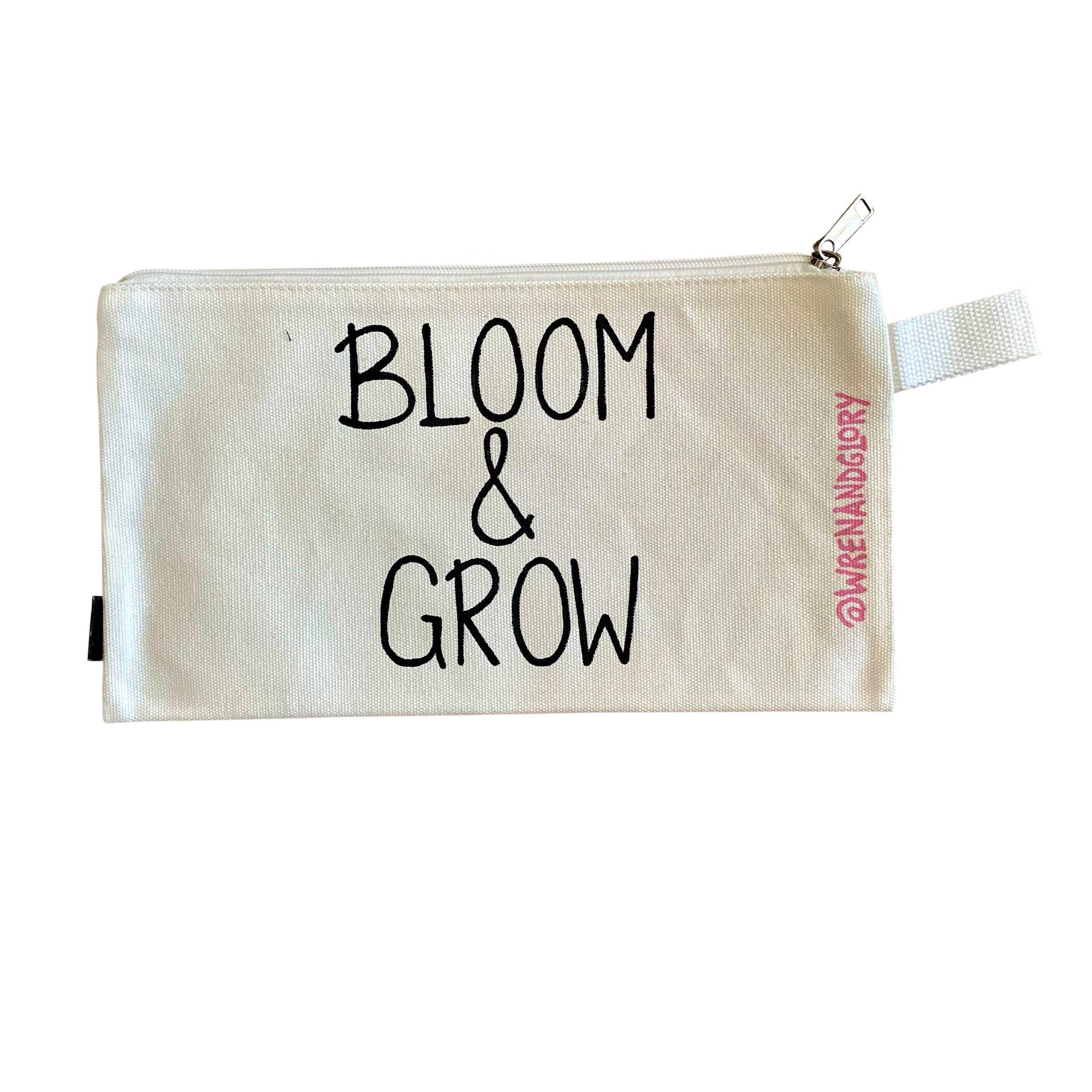 'BLOOM AND GROW' PAINTED POUCH
