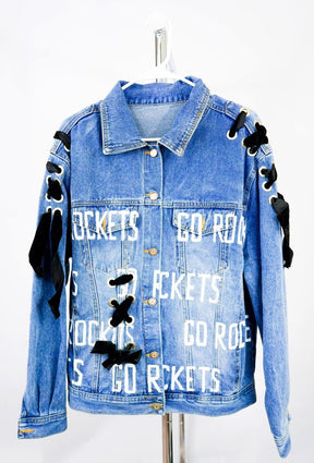 'GO ROCKETS' DENIM JACKET - WOMEN