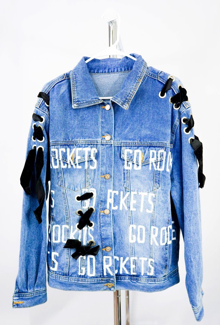 'GO ROCKETS' DENIM JACKET - WOMEN