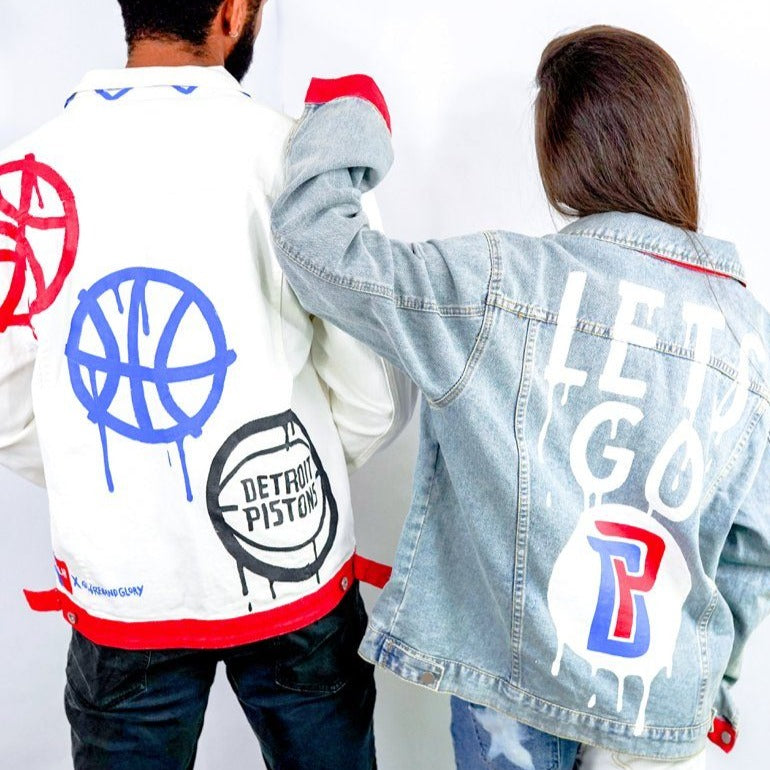 'GO PISTONS' DENIM JACKET - WOMEN