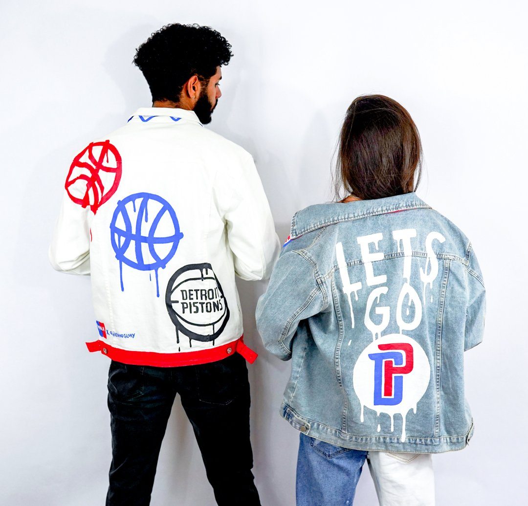 'GO PISTONS' DENIM JACKET - WOMEN