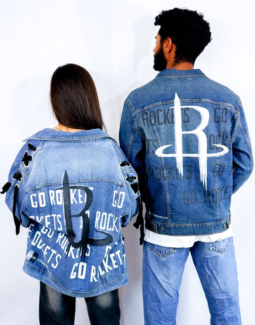 'GO ROCKETS' DENIM JACKET - WOMEN