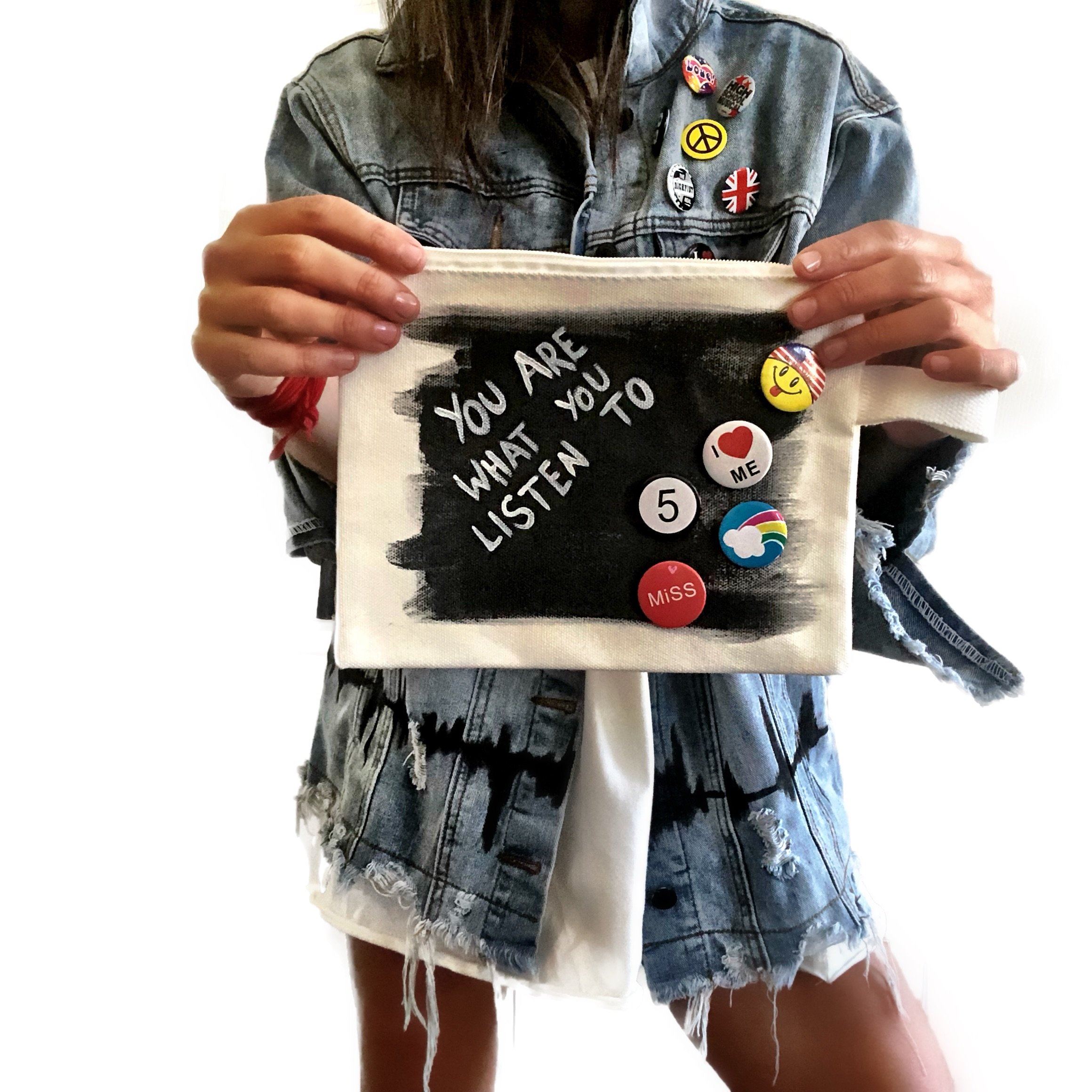 'WITH THE BAND' PAINTED POUCH