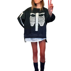 'Im A Skeleton" Painted Sweatshirt