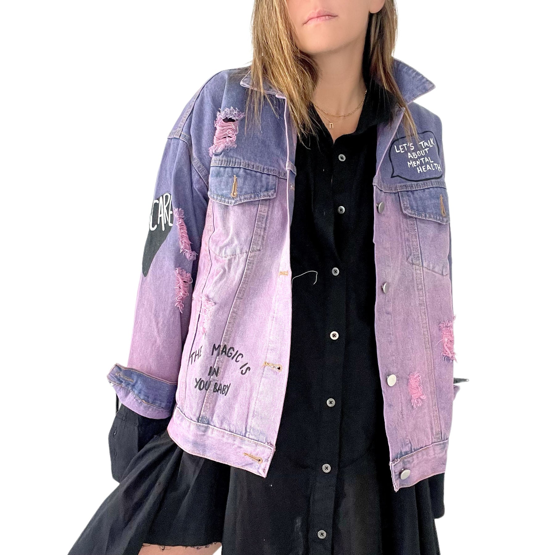 'Take Care' Denim Jacket