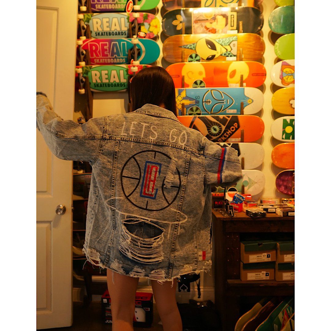 'GO CLIPPERS' DENIM JACKET - WOMEN