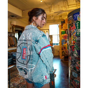 'GO CLIPPERS' DENIM JACKET - WOMEN