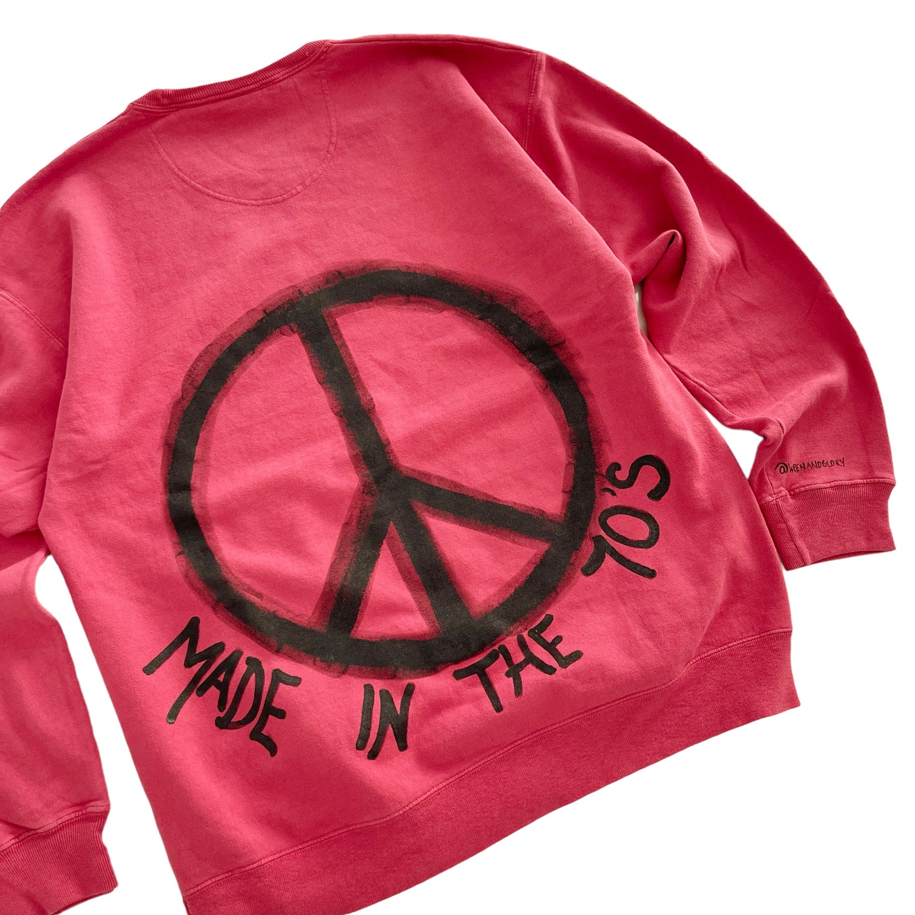 '70s Baby!' Painted Red Crewneck