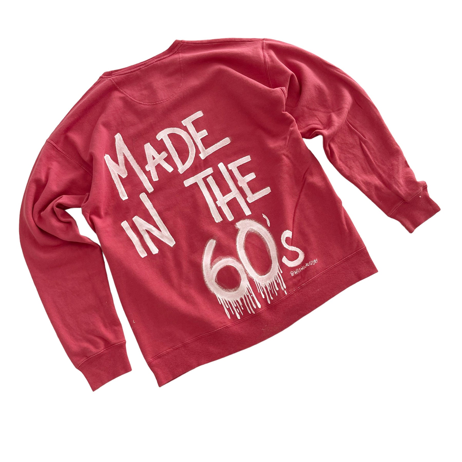 '60s Baby!' Painted Red Crewneck