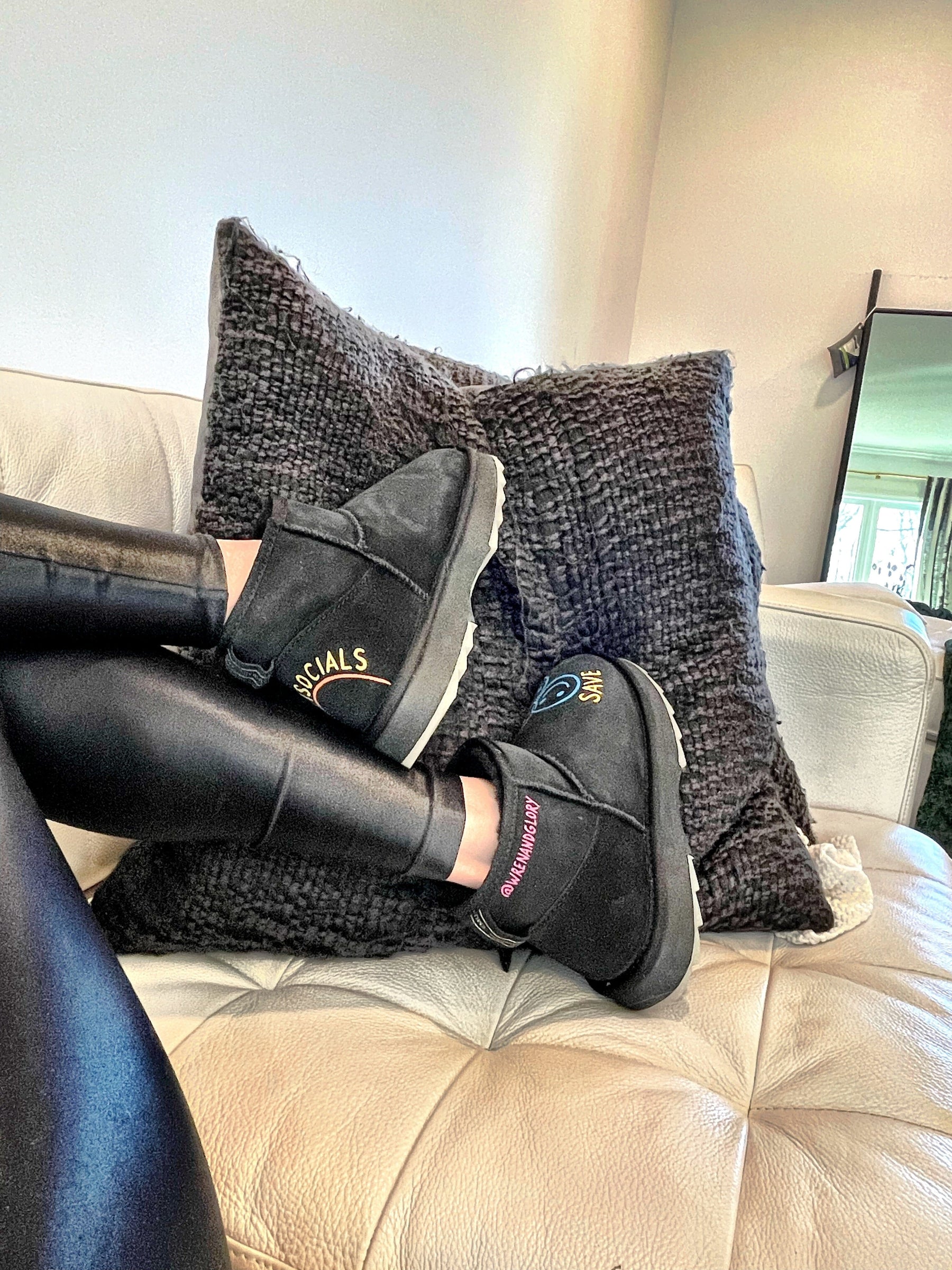 'Save The Anti Socials' Painted Emu Boots