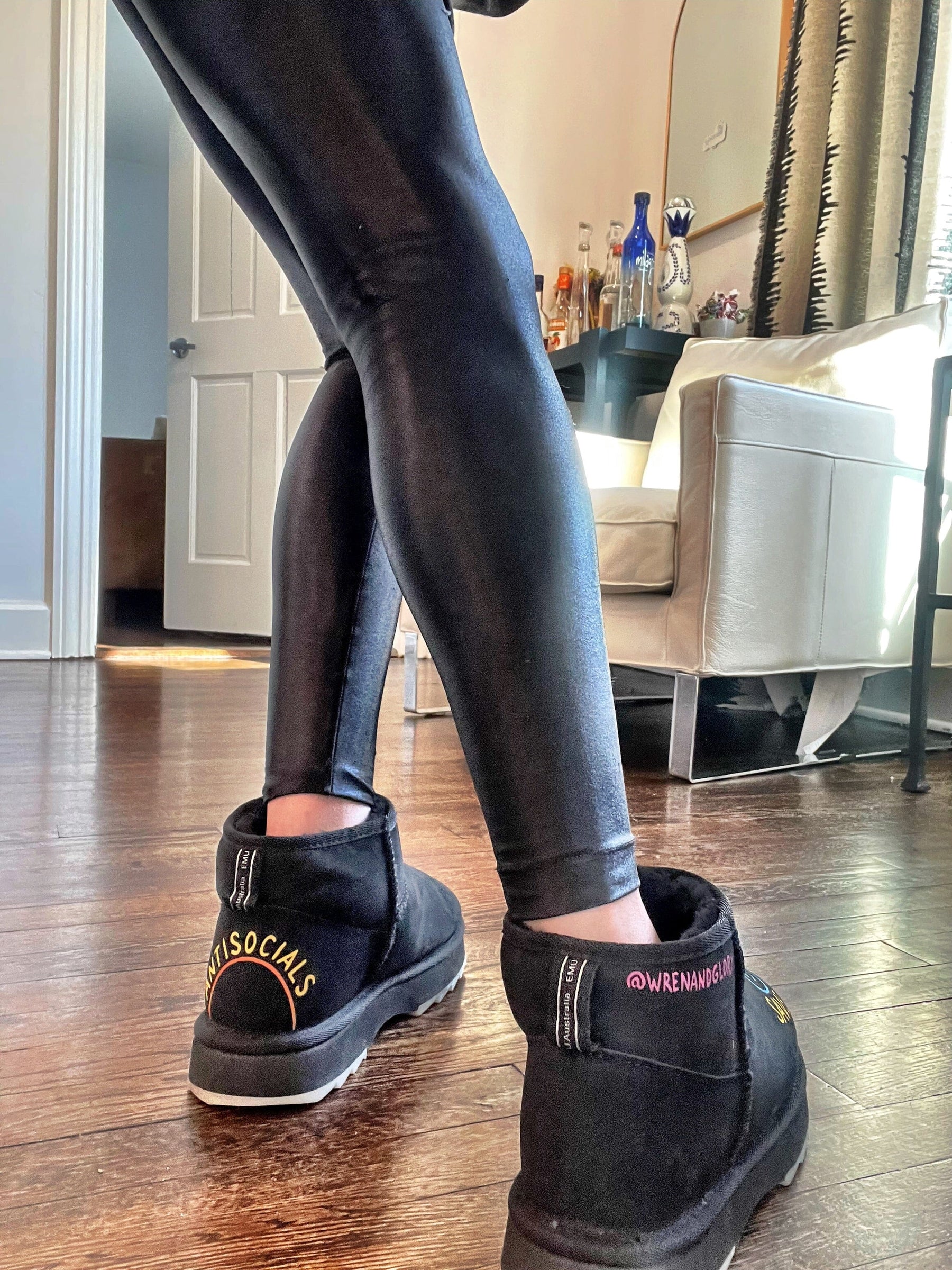 'Save The Anti Socials' Painted Emu Boots