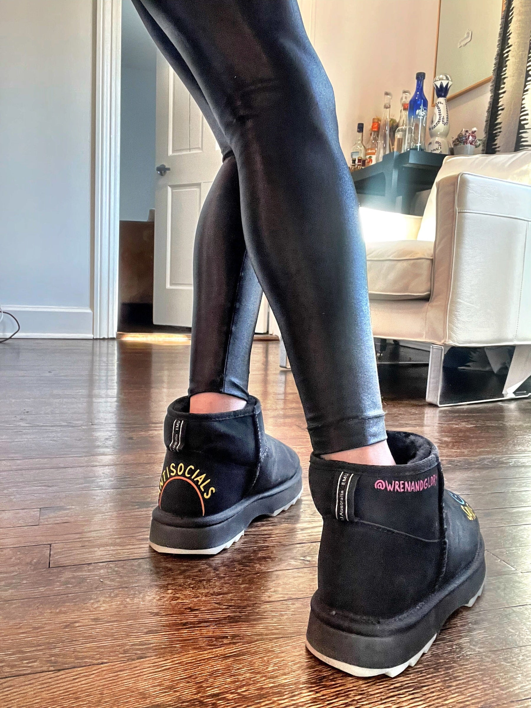 'Save The Anti Socials' Painted Emu Boots