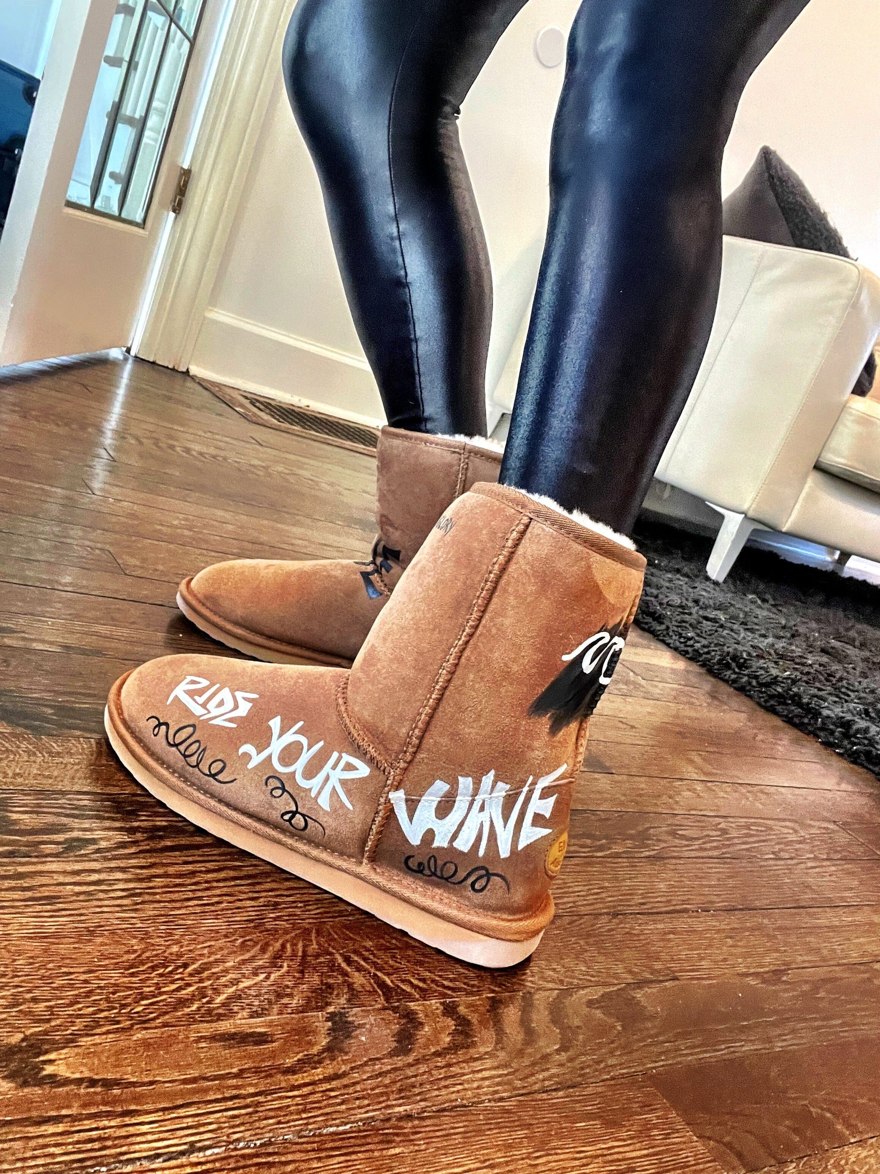 'Ride Your Wave' Painted Emu Boots