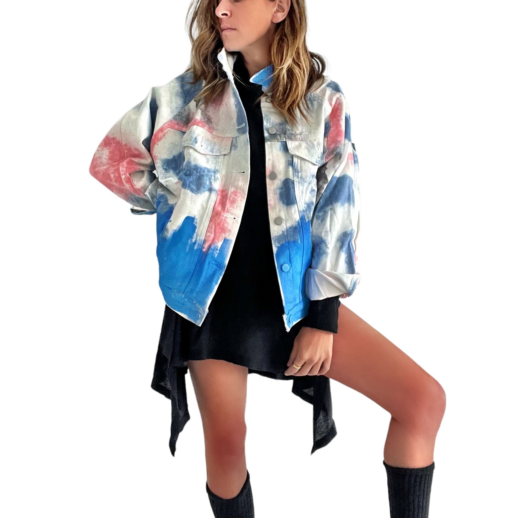 Japanese Pastel Tie Dye Denim Jacket