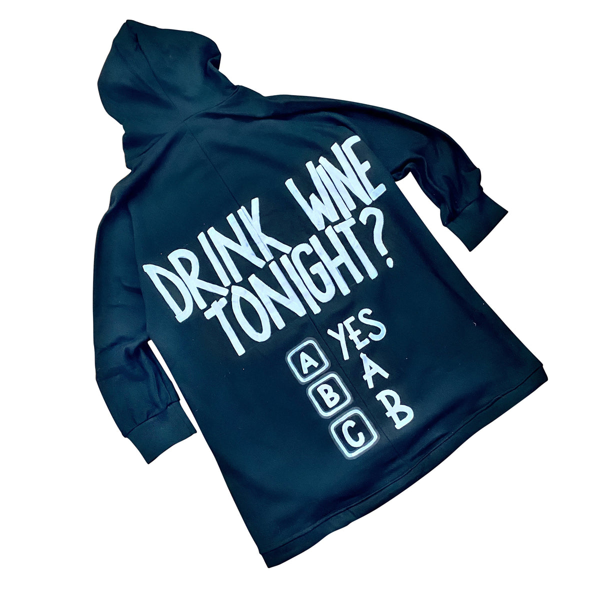 'WINE TIME' PAINTED HOODIE