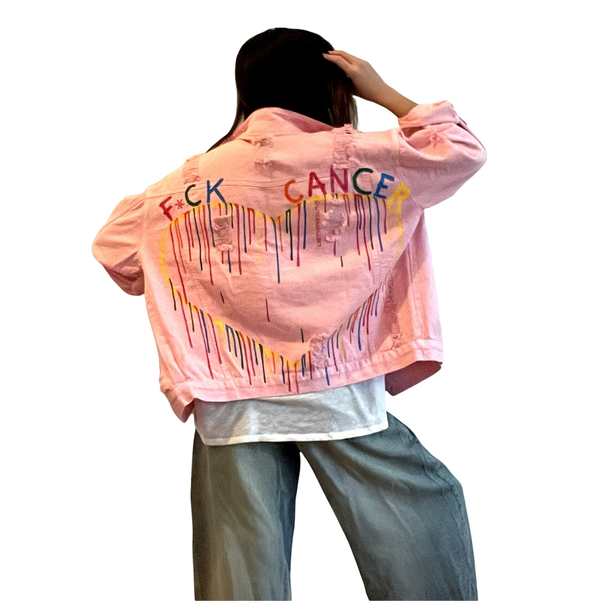 'F CANCER' DENIM JACKET