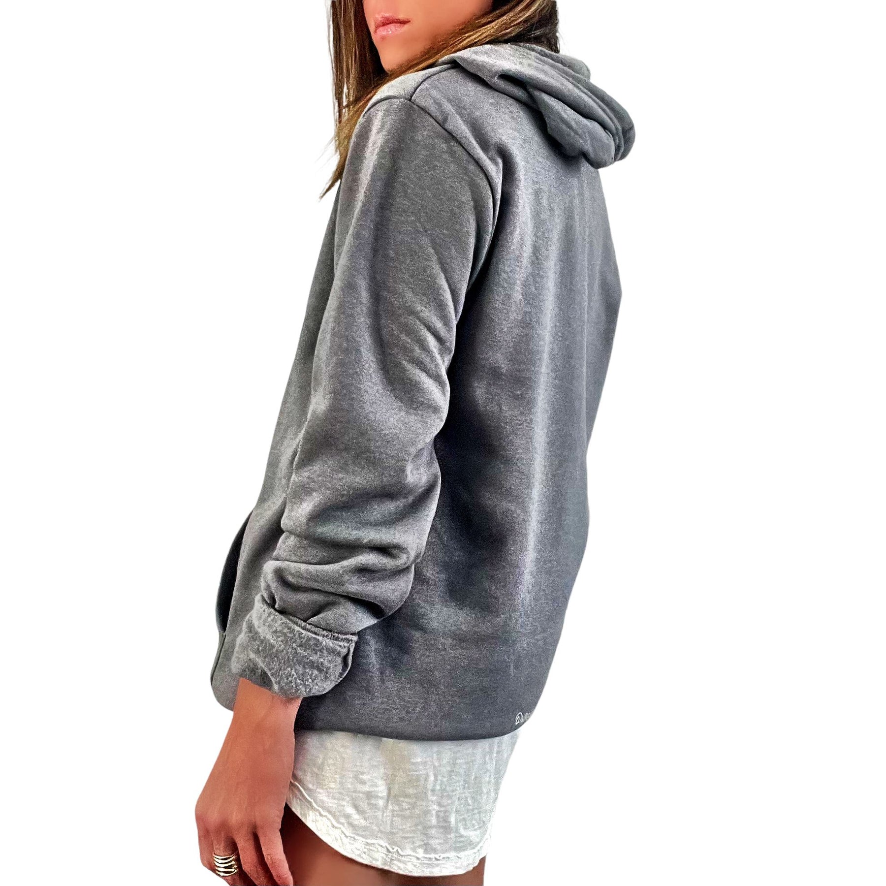 'Basic But Personalized' Painted Gray Hoodie