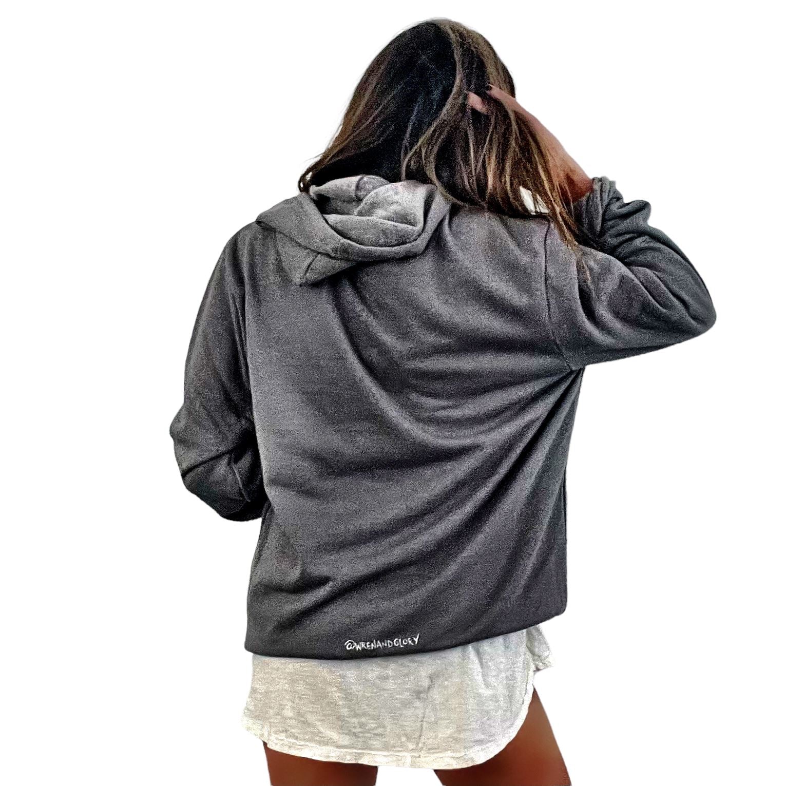 'Basic But Personalized' Painted Gray Hoodie