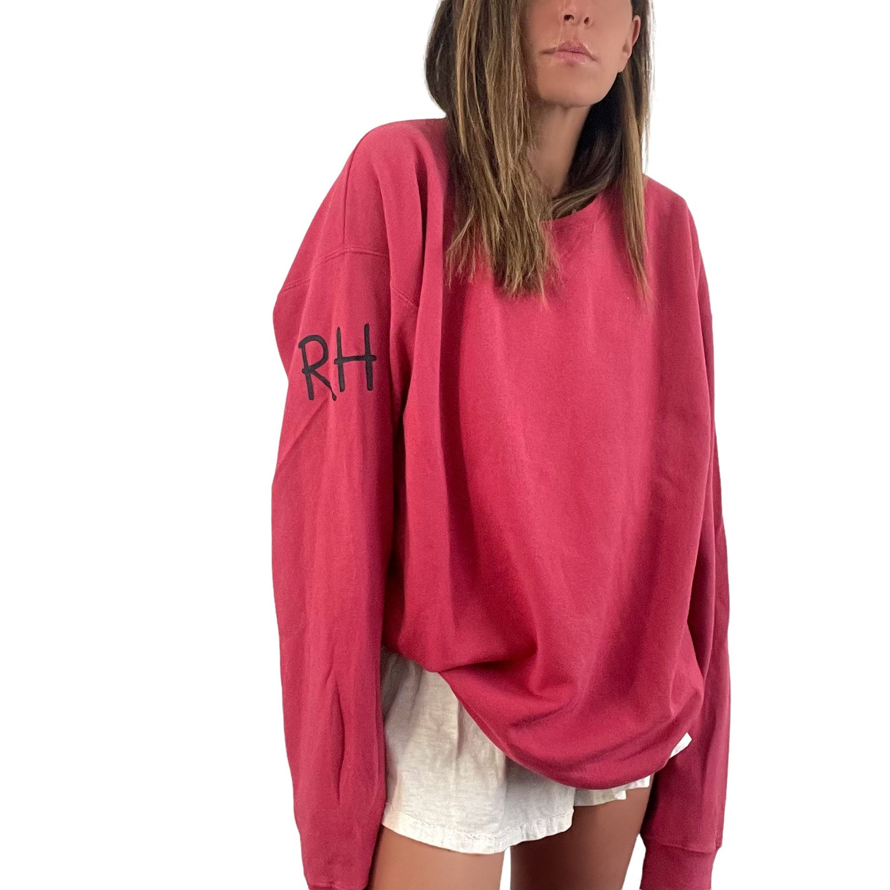 'Basic But Personalized' Painted Red Crewneck