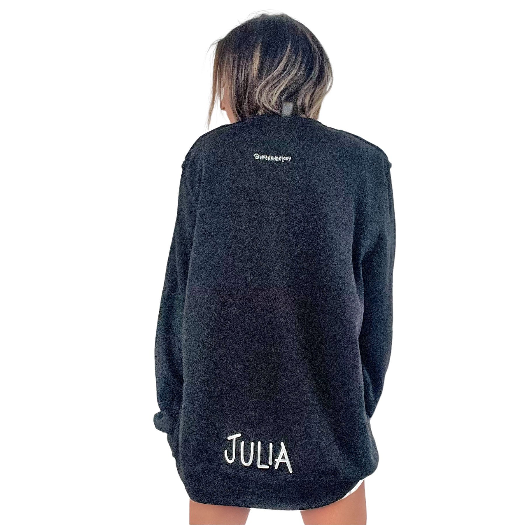'Basic But Personalized' Painted Black Crewneck