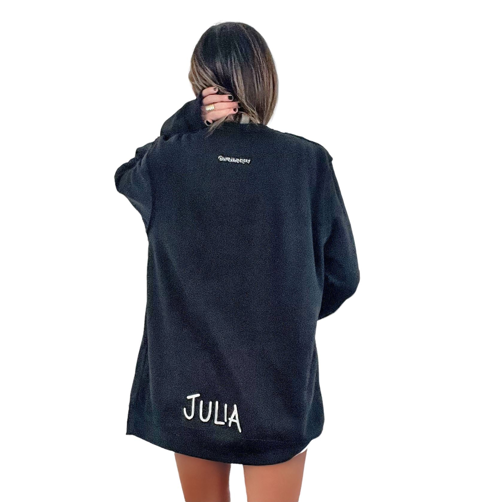 'Basic But Personalized' Painted Black Crewneck