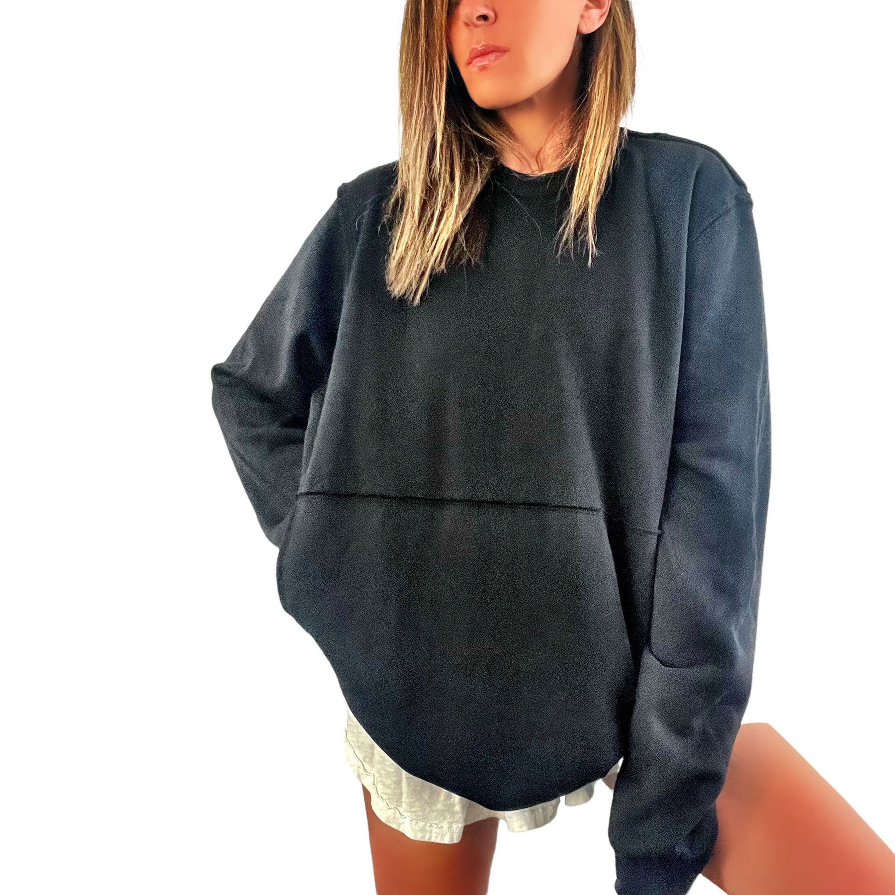 'Basic But Personalized' Painted Black Crewneck
