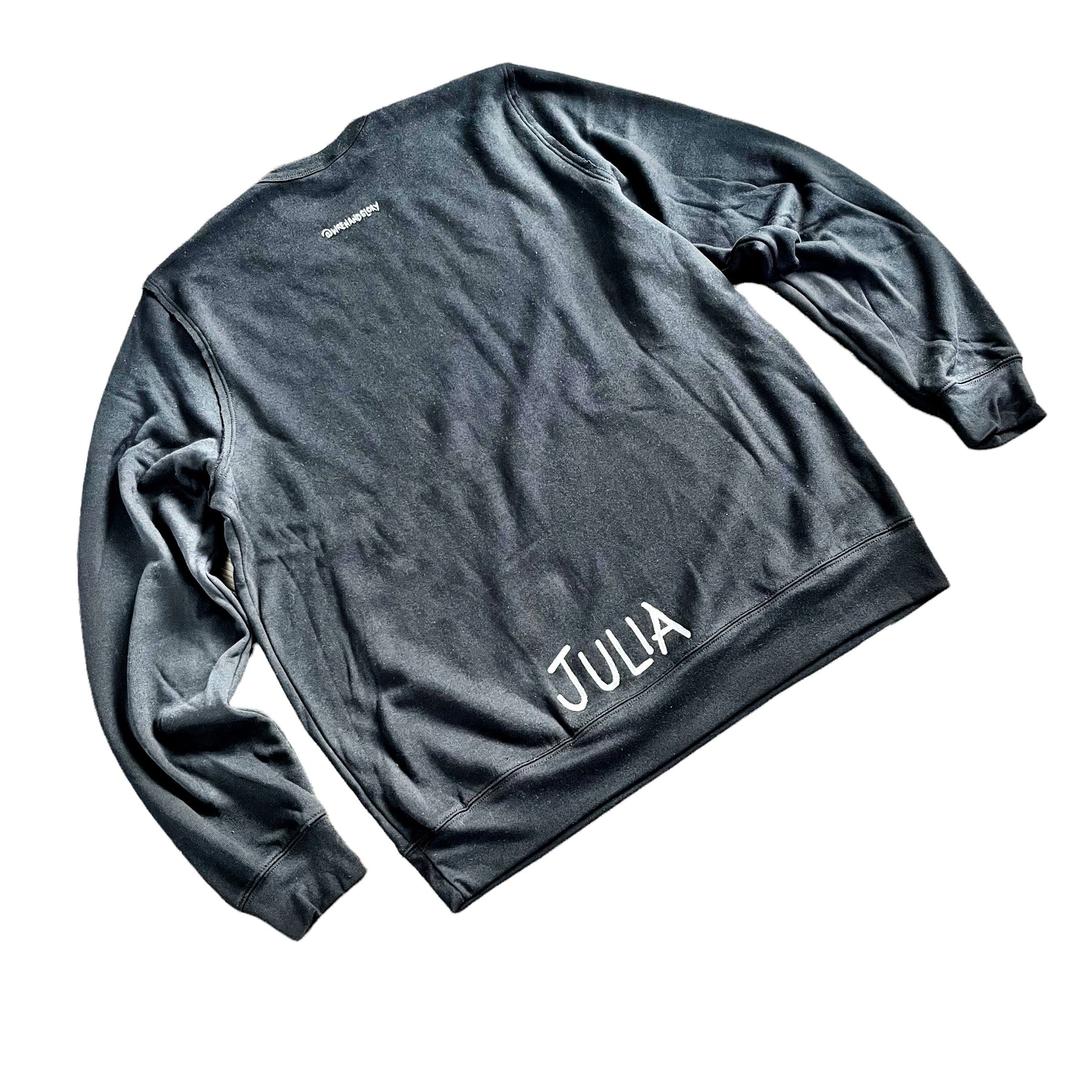 'Basic But Personalized' Painted Black Crewneck