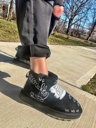 Graffiti Love' Painted Emu Boots