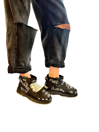 Graffiti Love' Painted Emu Boots