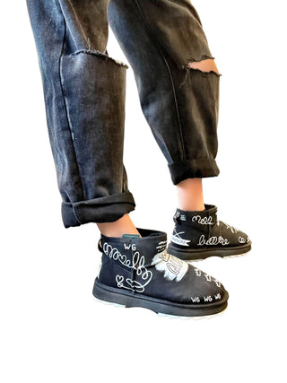 Graffiti Love' Painted Emu Boots