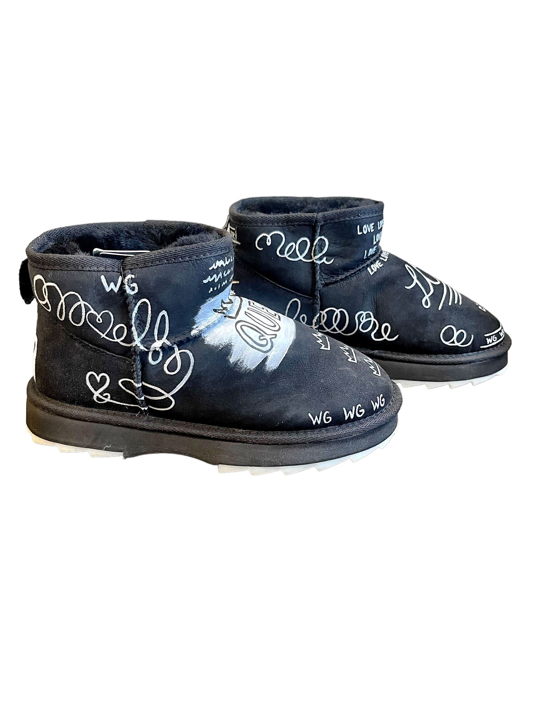 Graffiti Love' Painted Emu Boots