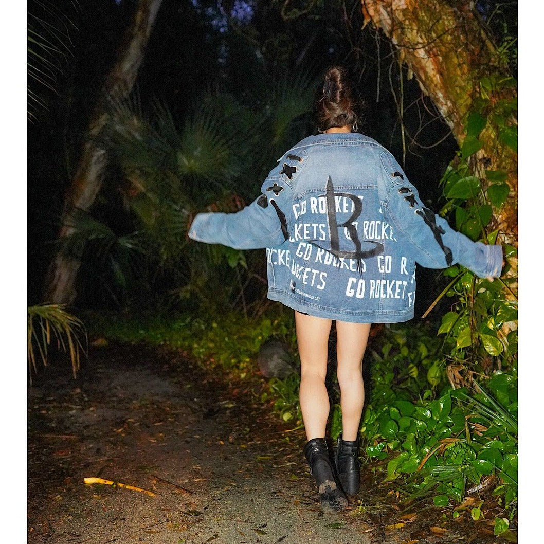'GO ROCKETS' DENIM JACKET - WOMEN