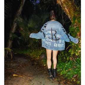 'GO ROCKETS' DENIM JACKET - WOMEN