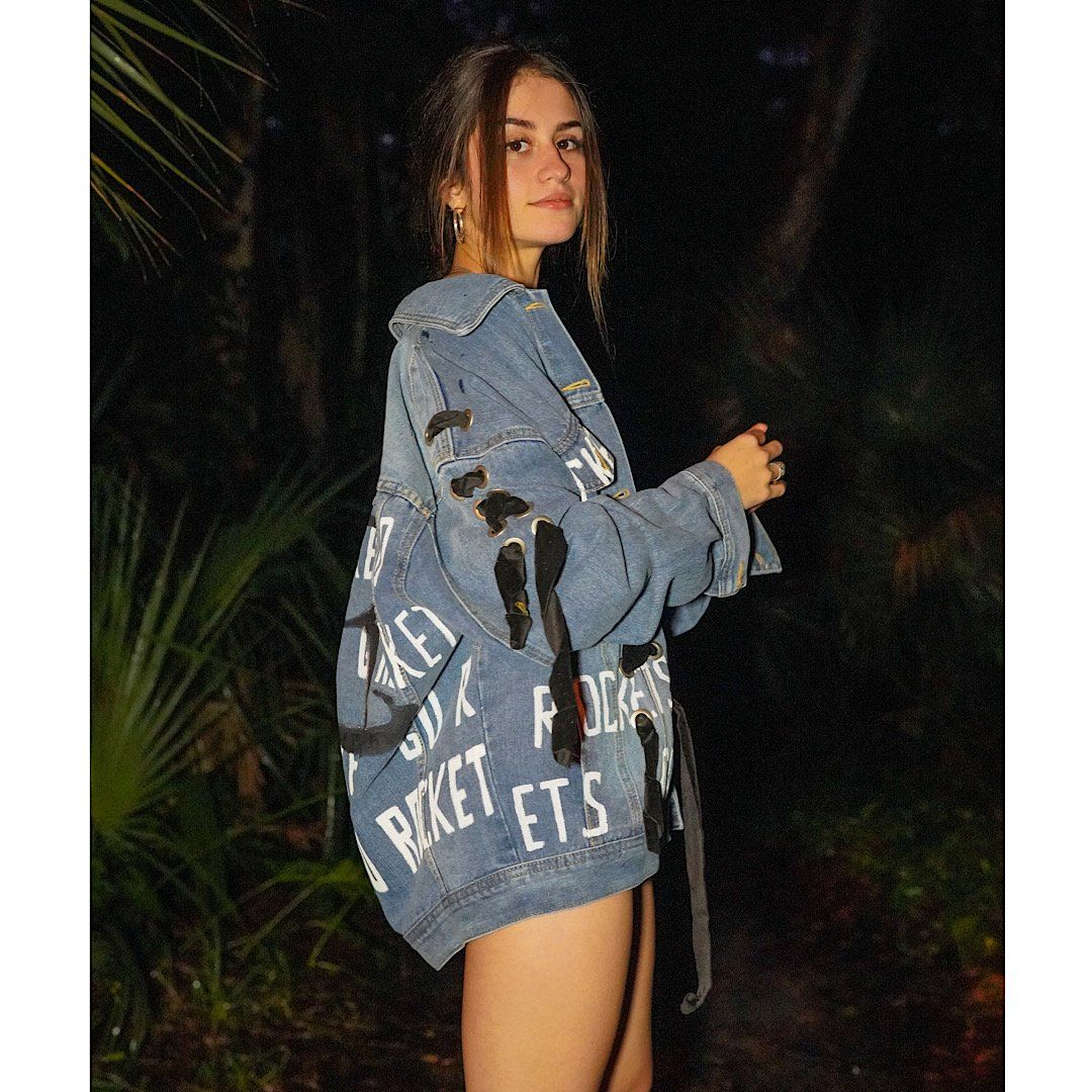 'GO ROCKETS' DENIM JACKET - WOMEN