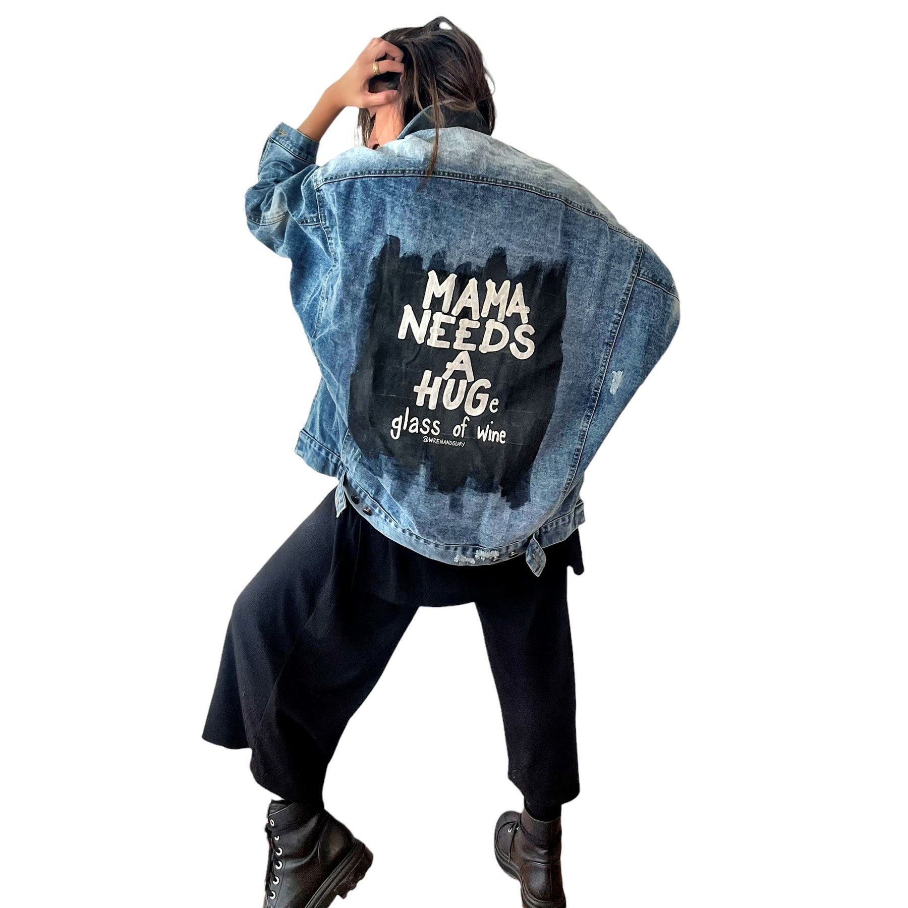 'Mama Needs A Hug' Denim Jacket