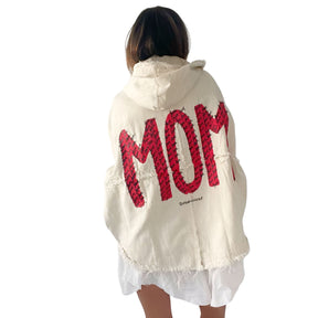 'Love, Mom' Ivory Denim Jacket