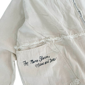 'Love, Mom' Ivory Denim Jacket