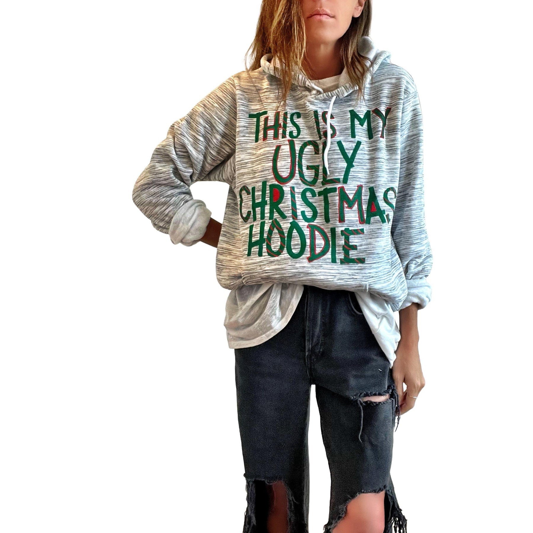 'ITS A CHRISTMAS HOODIE' PAINTED HOODIE