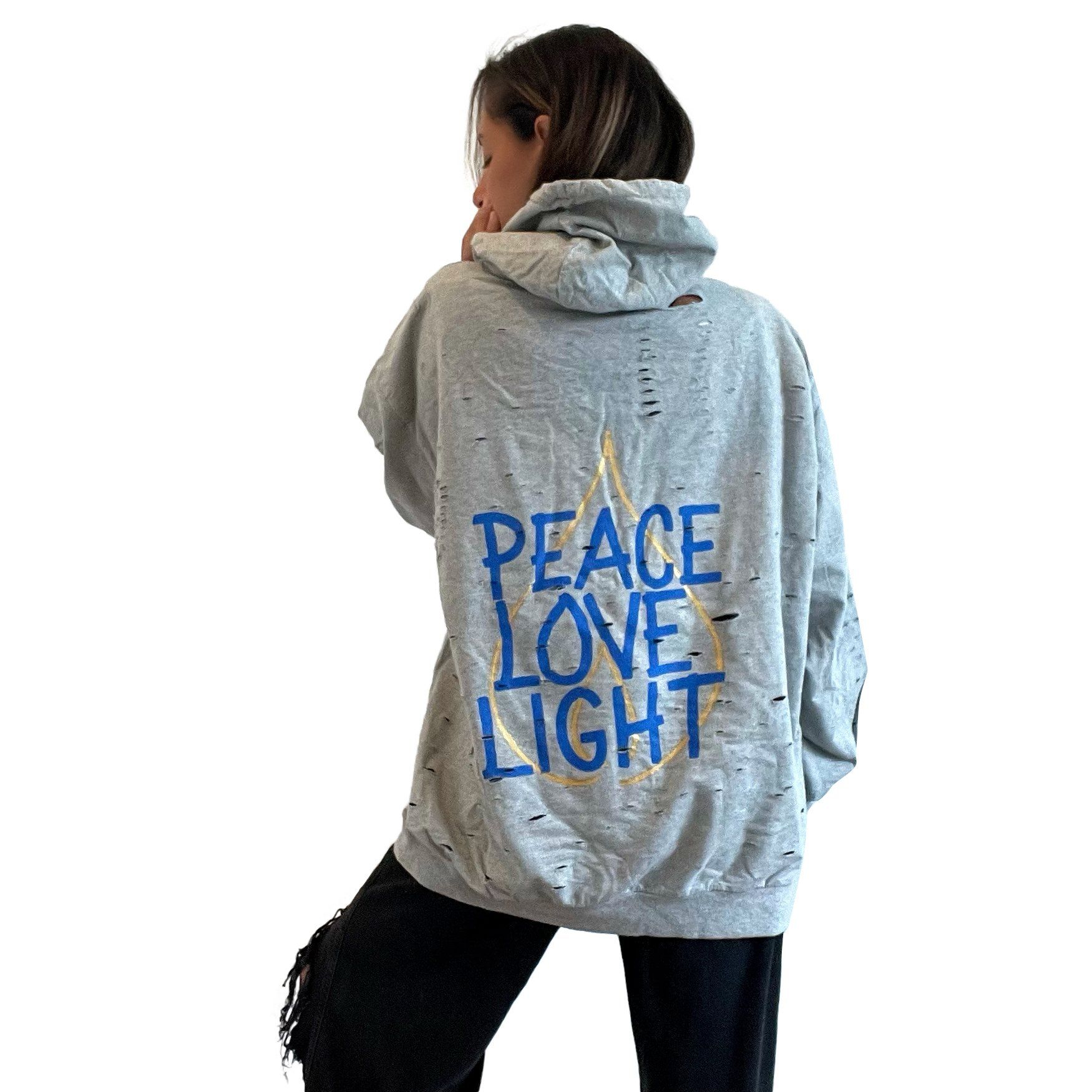 'PEACE & LIGHT' PAINTED HOODIE
