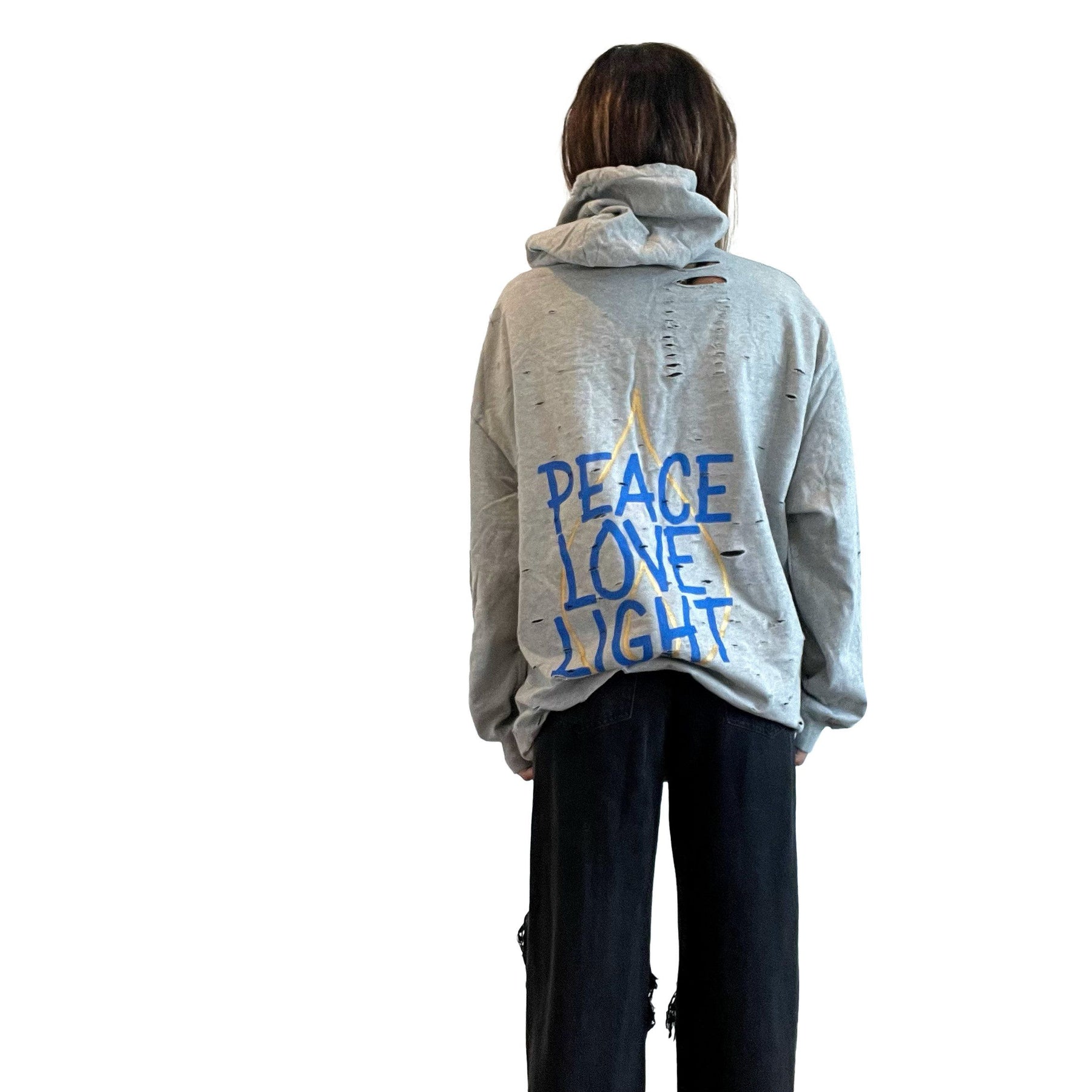 'PEACE & LIGHT' PAINTED HOODIE