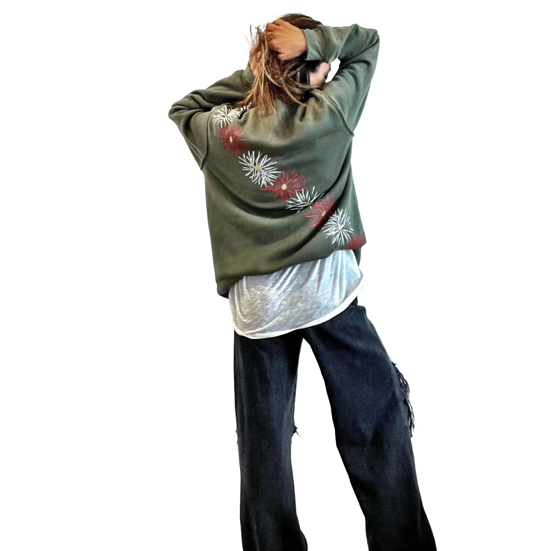 'TINSELED' PAINTED SWEATSHIRT