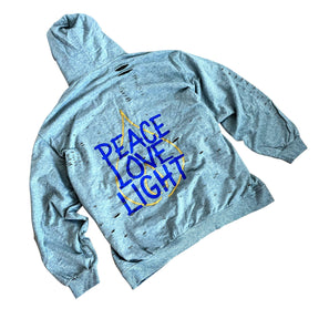 'PEACE & LIGHT' PAINTED HOODIE