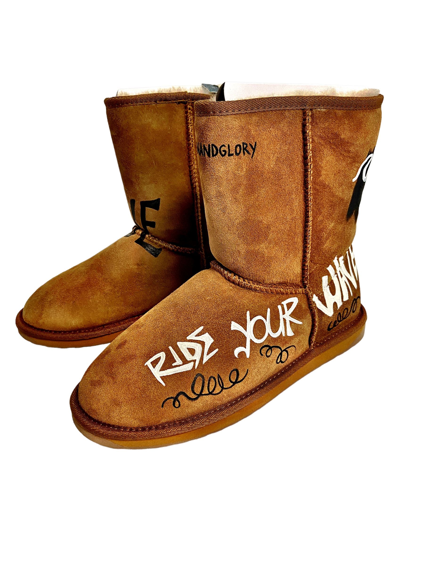 'Ride Your Wave' Painted Emu Boots