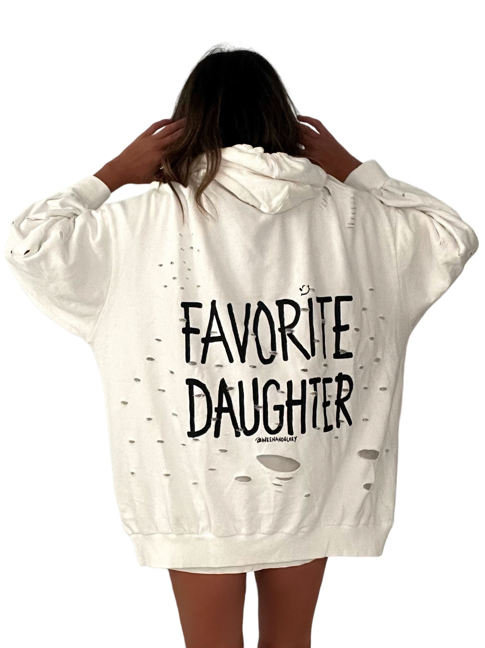 'Fav Daughter' Painted Hoodie