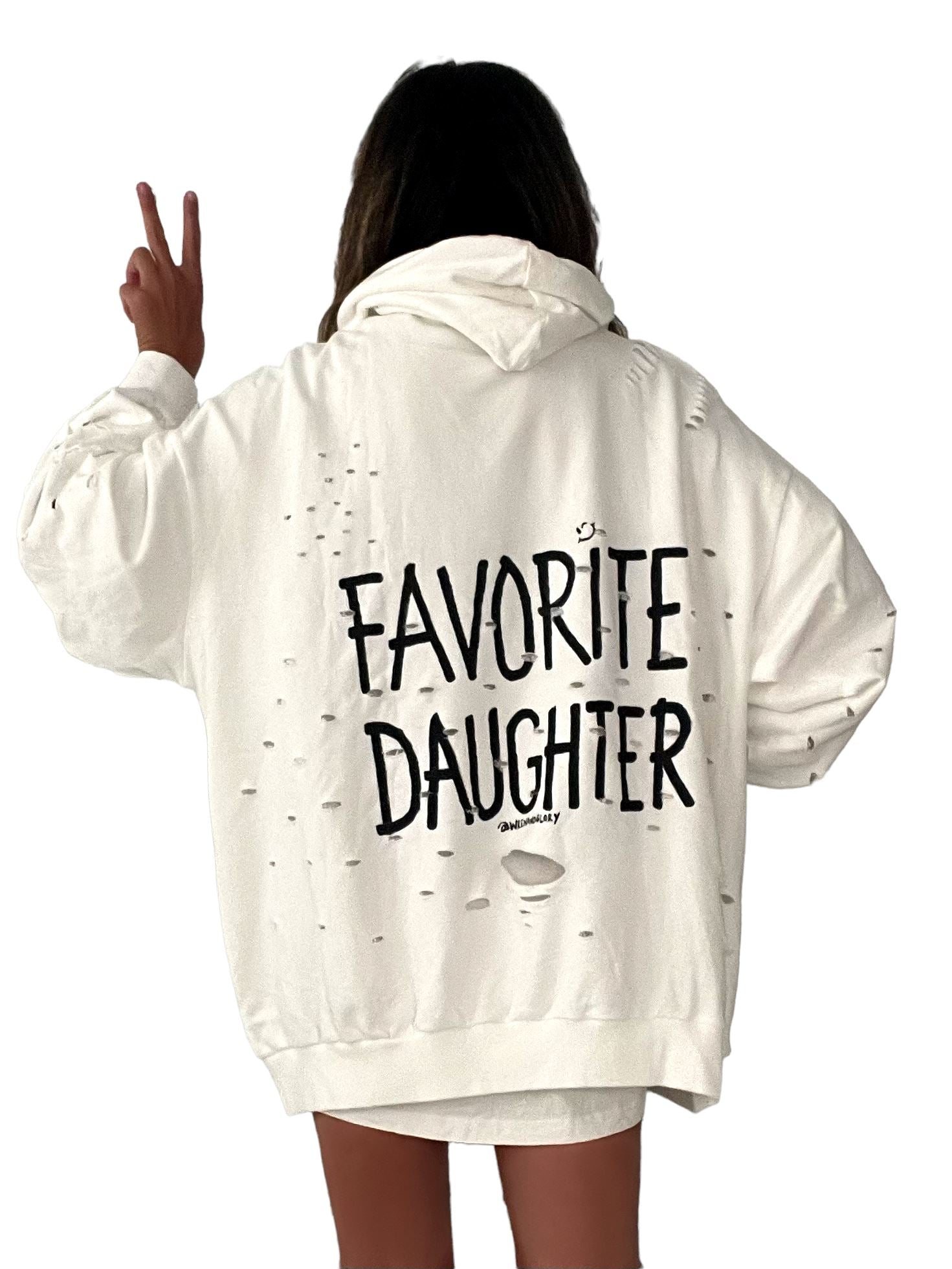 'Fav Daughter' Painted Hoodie