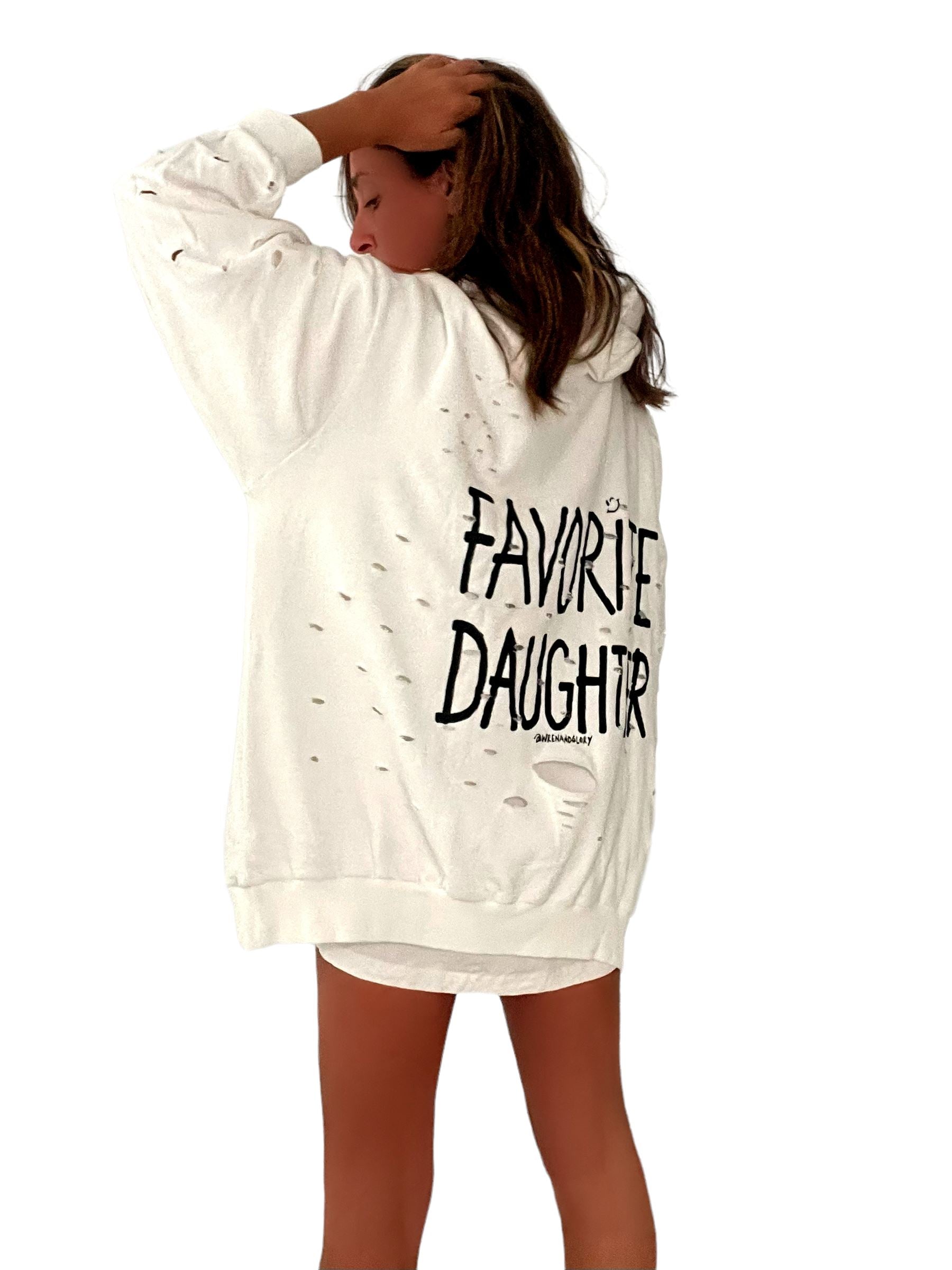 'Fav Daughter' Painted Hoodie