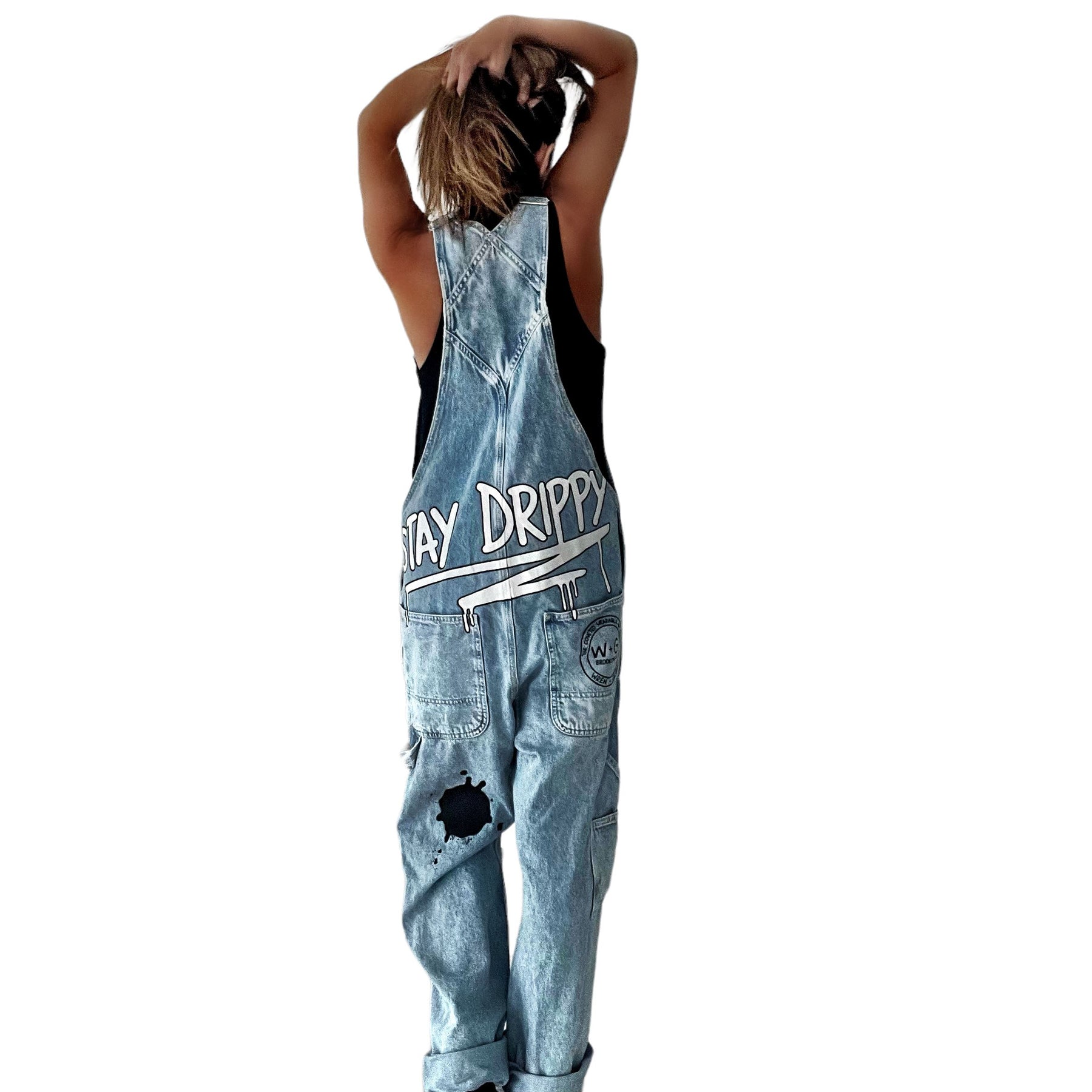 'Drippy W+G' Painted Overalls