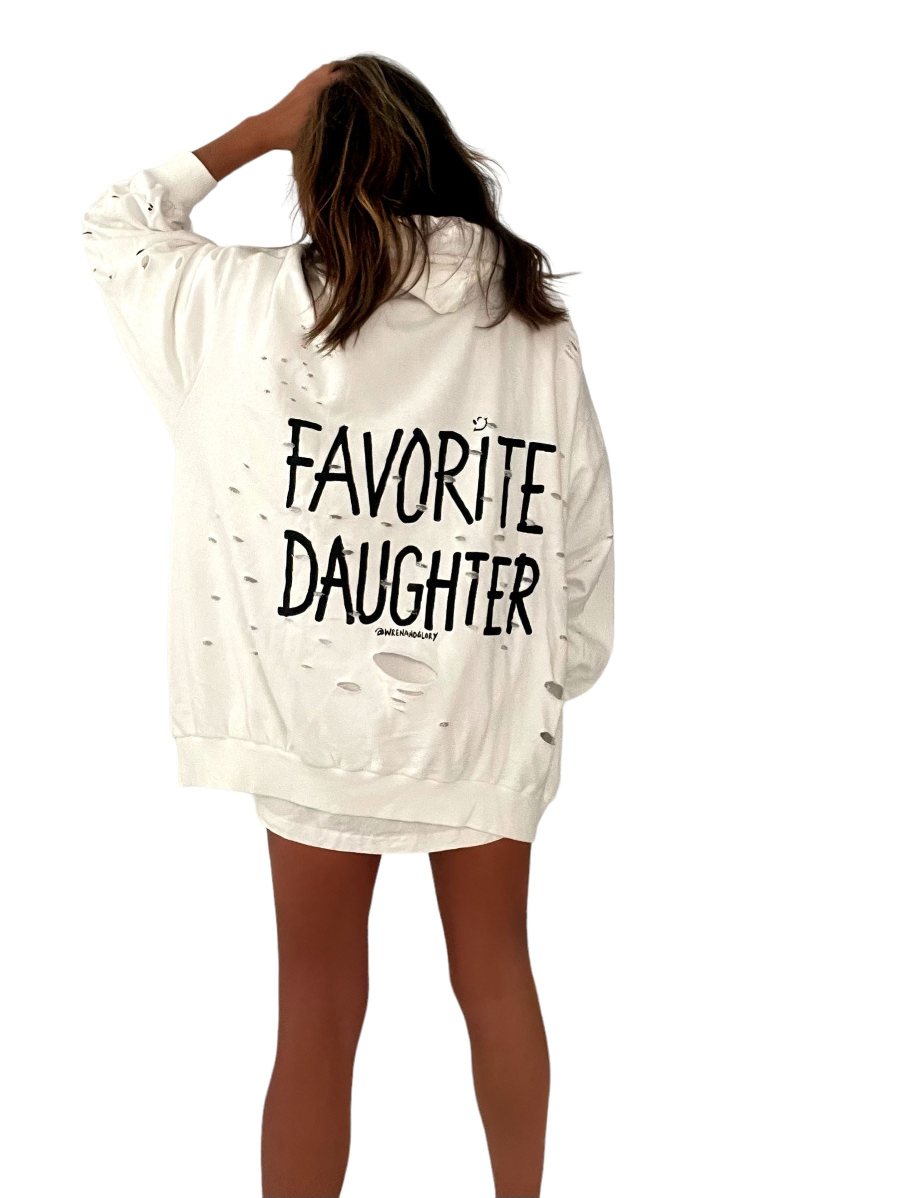 'Fav Daughter' Painted Hoodie
