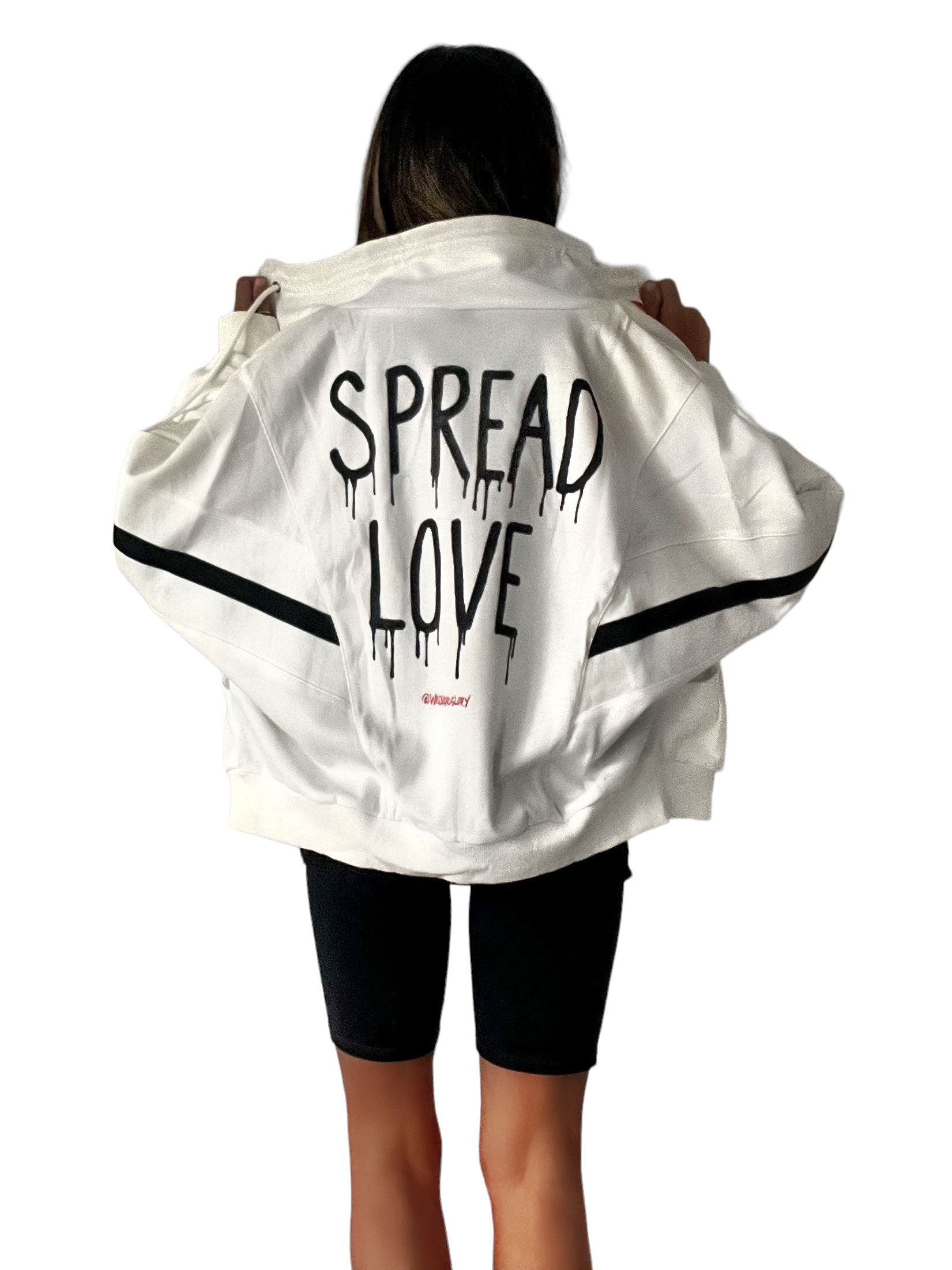 'Spread Love' Painted Sweat Jacket