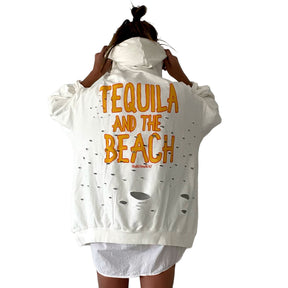 'Tequila and the Beach' Painted Hoodie